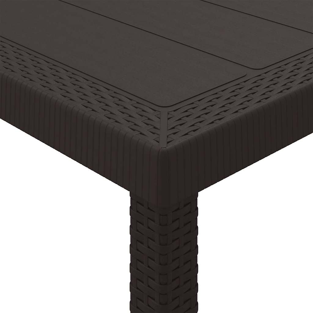 Garden Table Brown 400 x 100 x 73 cm Poly Rattan