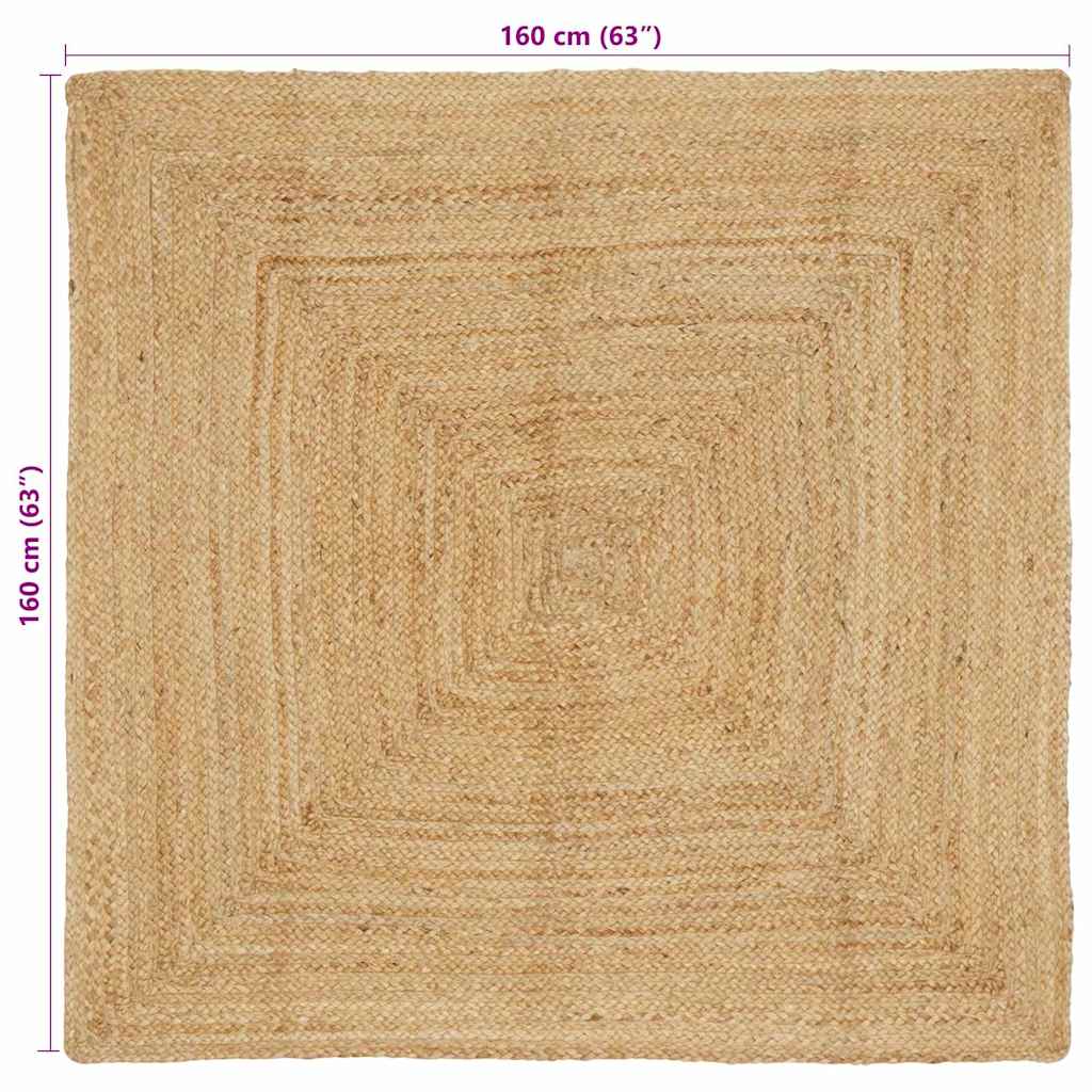 Area Rug Beige 160 x 160 cm Jute