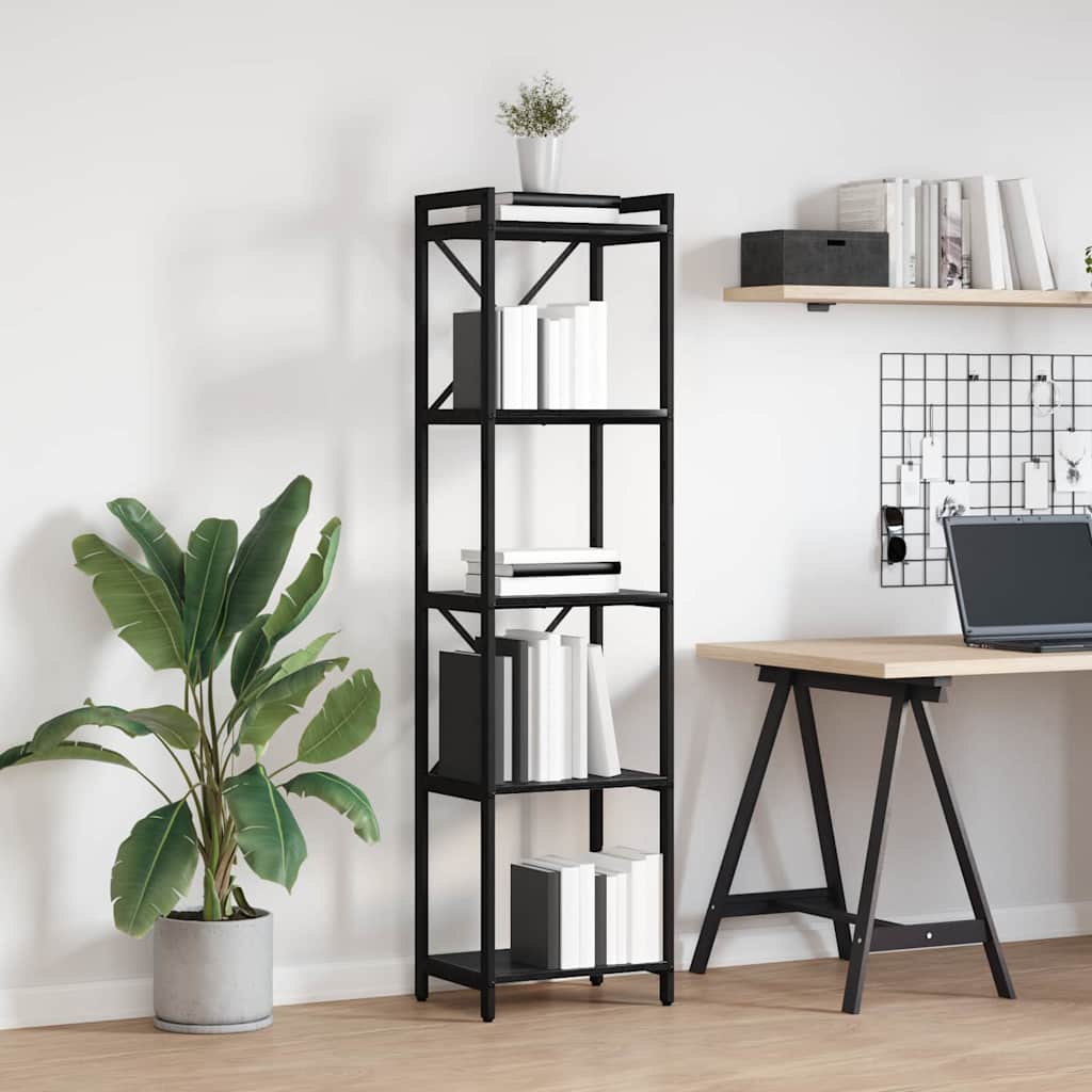 Bookcase Black oak 40 x 30 x 153 cm Engineered wood