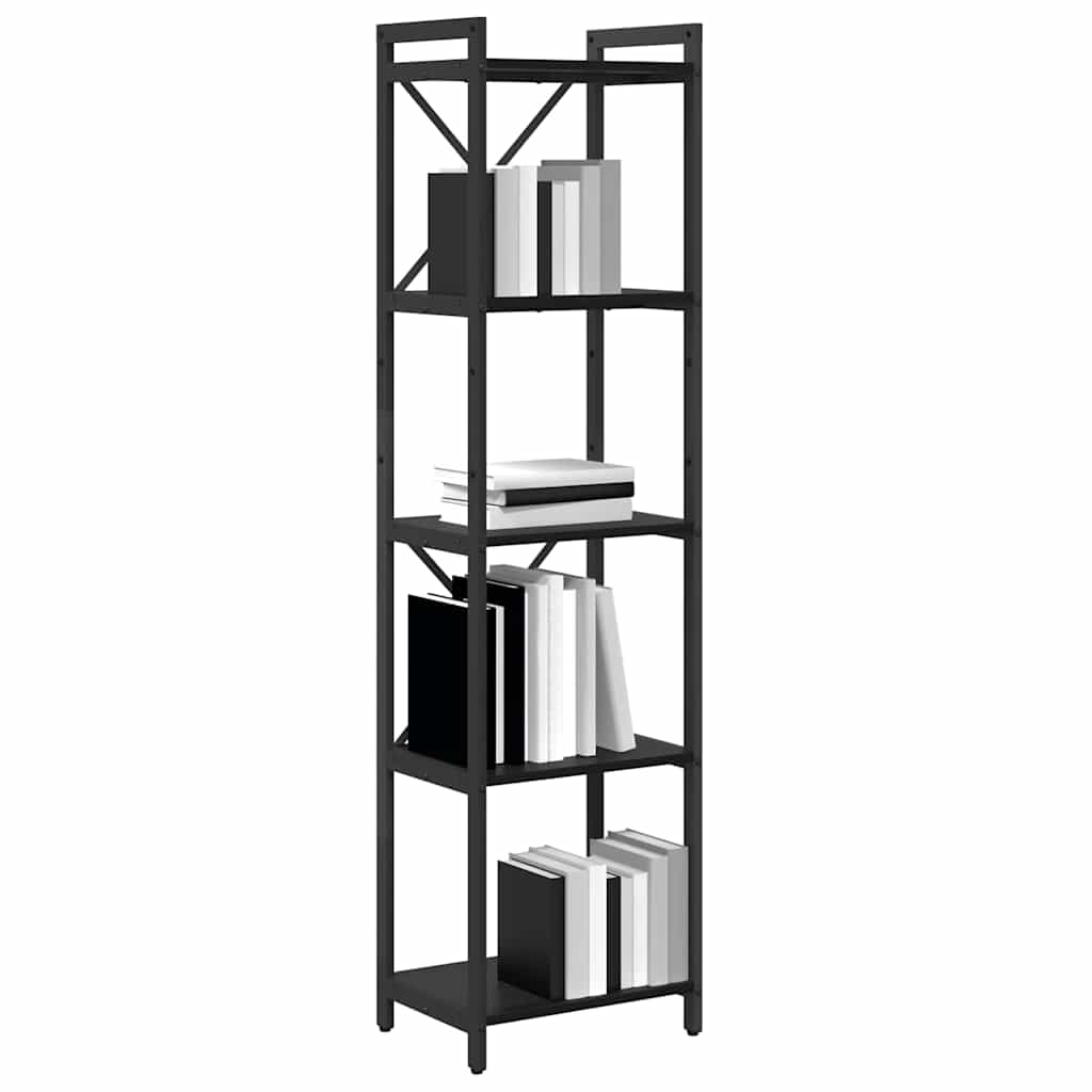 Bookcase Black oak 40 x 30 x 153 cm Engineered wood