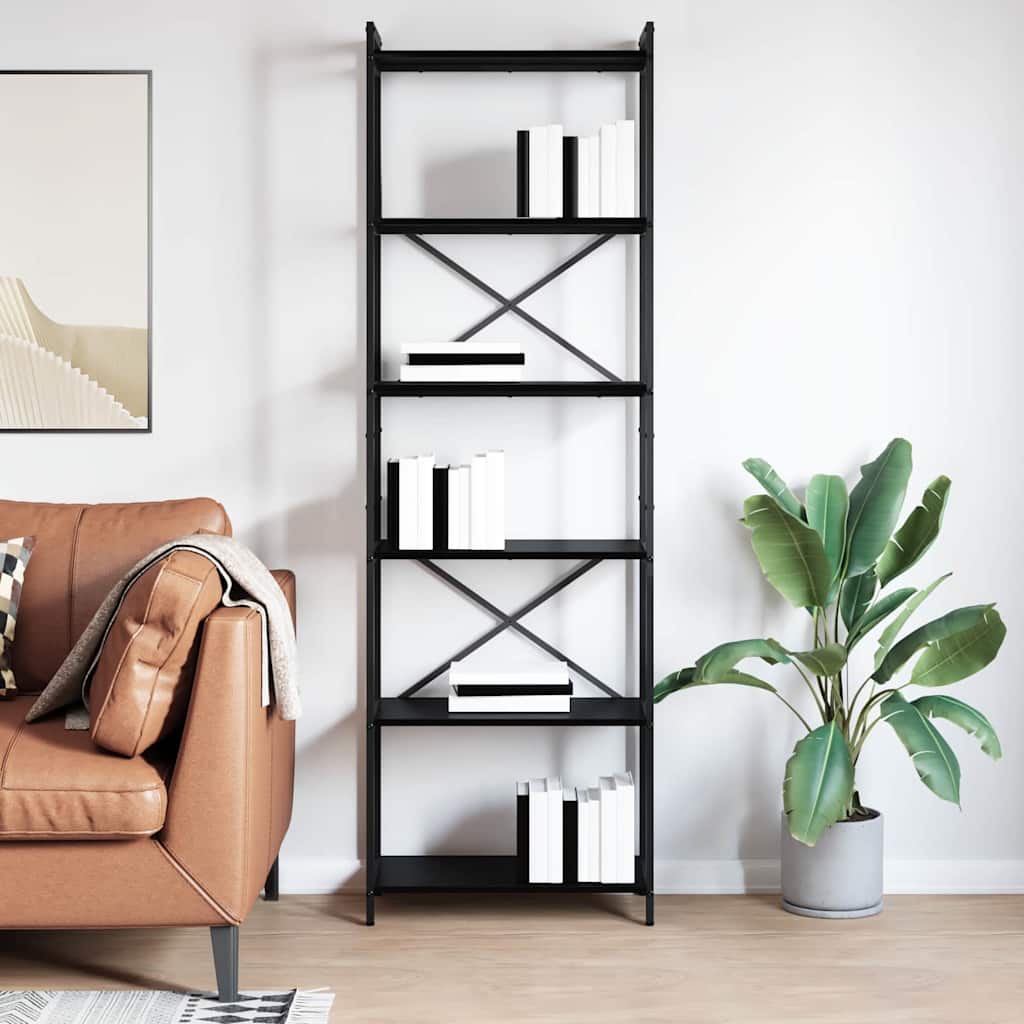 Bookcase Black oak 60 x 30 x 188 cm Engineered wood