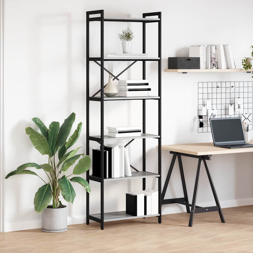 Bookcase Grey sonoma 60 x 30 x 188 cm Engineered wood