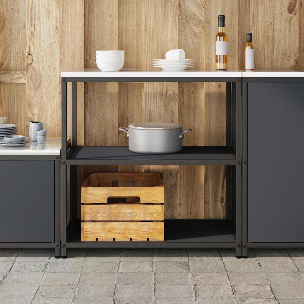 Kitchen Storage Shelf with Shelf with Storage Anthracite Steel