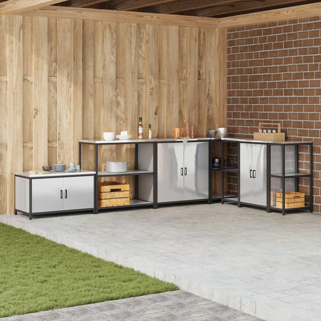 Kitchen Storage Shelf with Shelf Silver Stainless steel