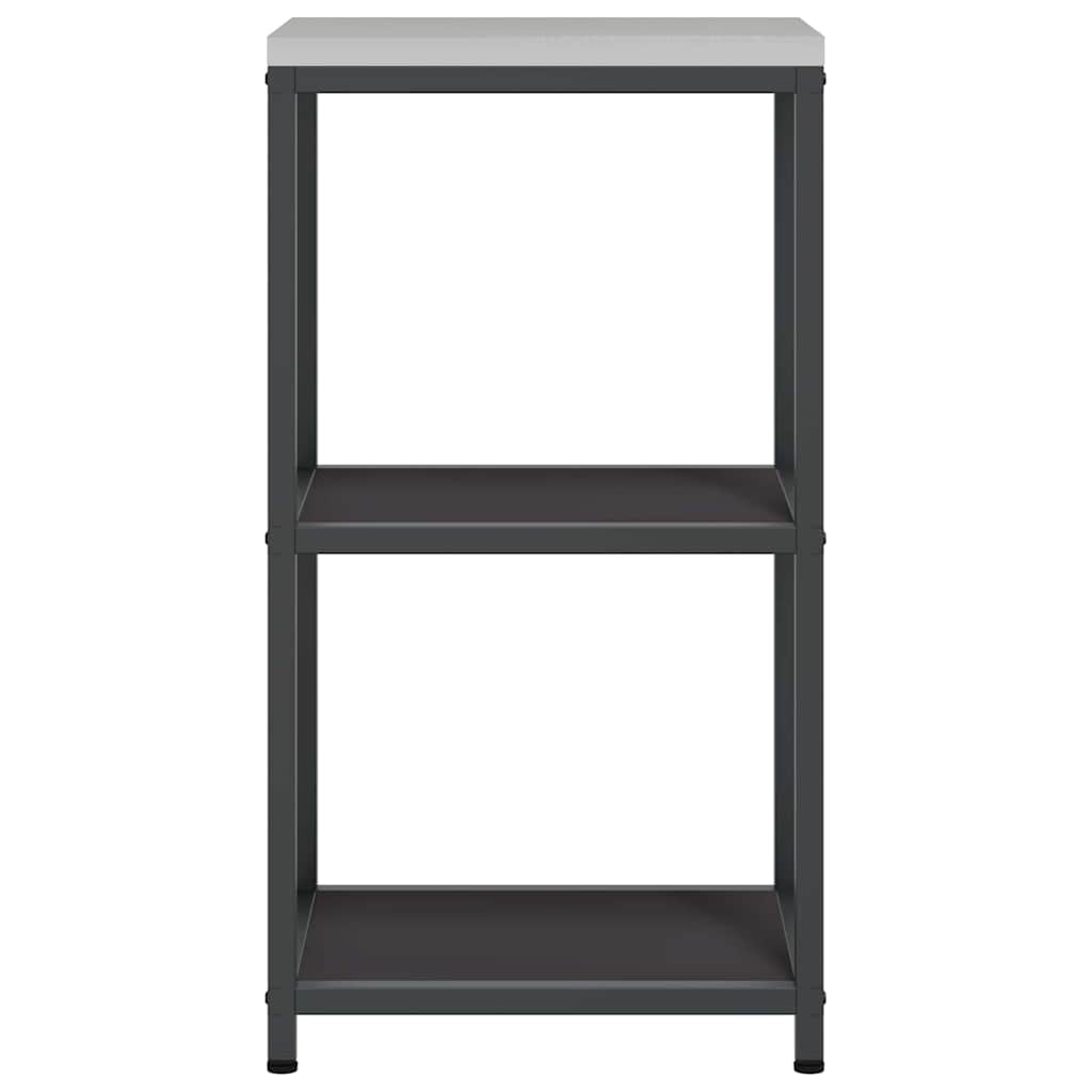 Kitchen Storage Shelf with Shelf with Storage Black Steel