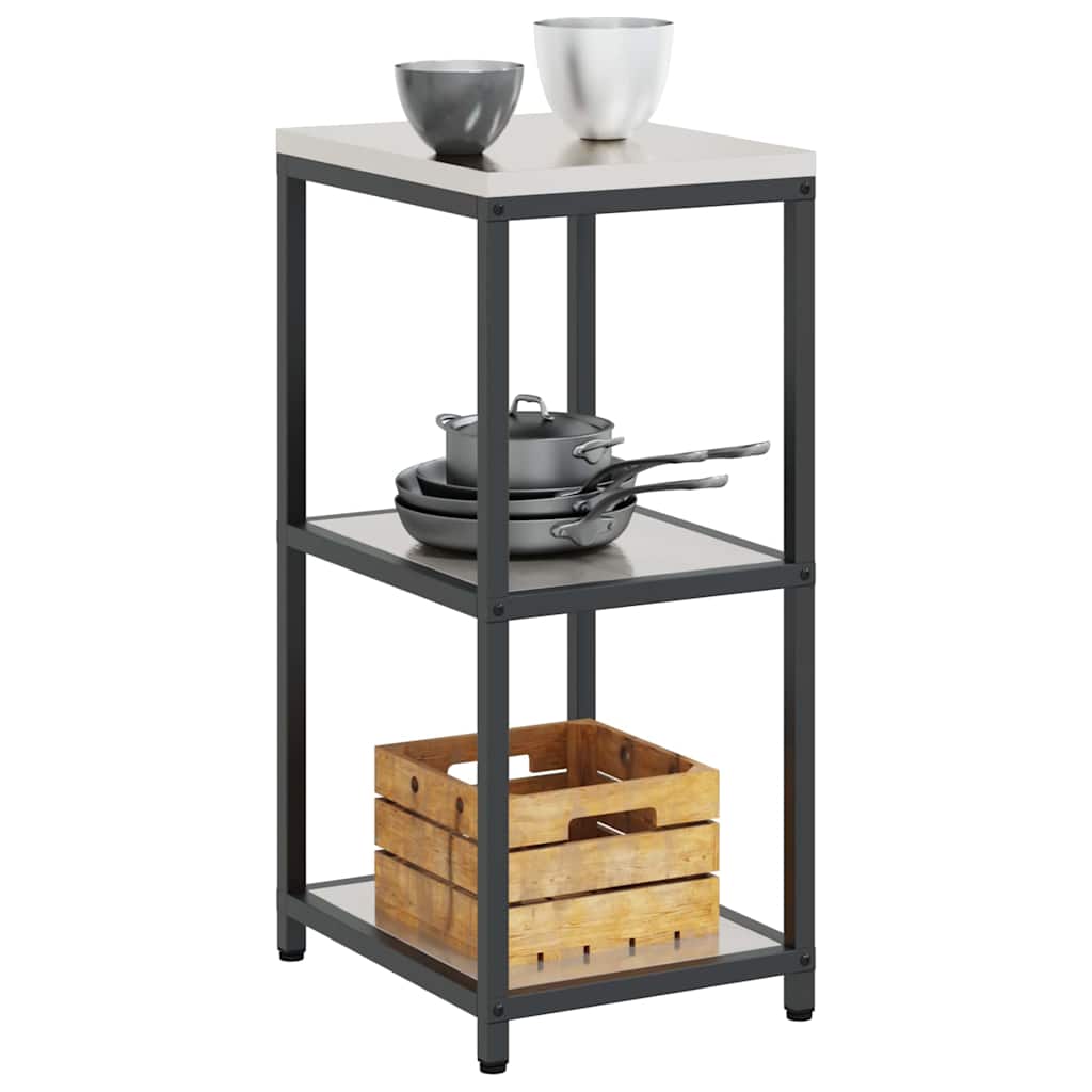 Kitchen Storage Shelf with Shelf Silver Stainless steel