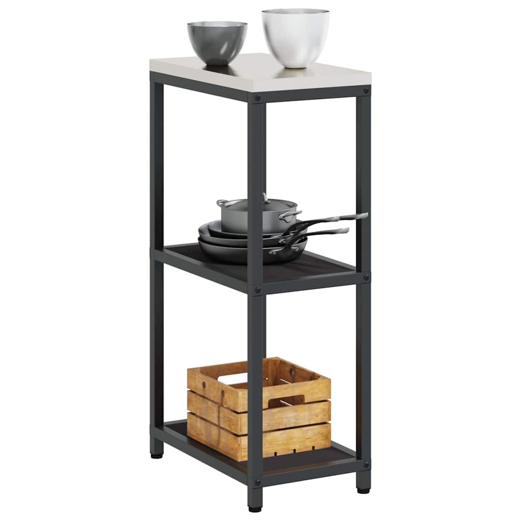 Kitchen Storage Shelf with Shelf with Storage Black Steel