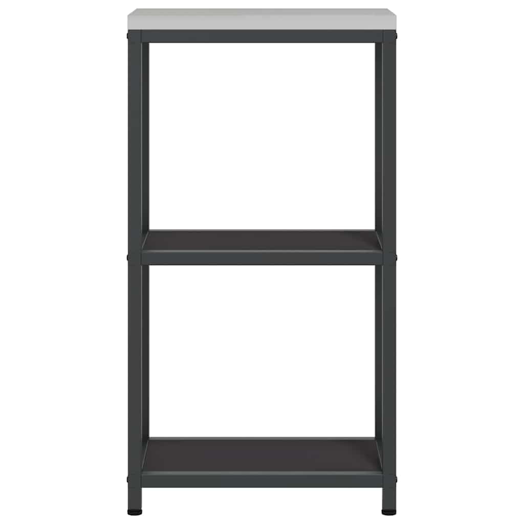 Kitchen Storage Shelf with Shelf with Storage Black Steel