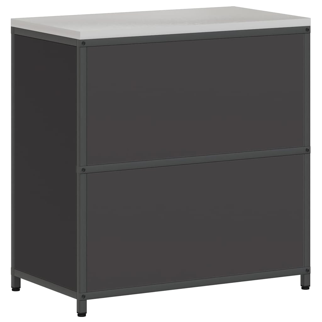 Kitchen Storage Cabinet with Shelf with Storage Black Steel