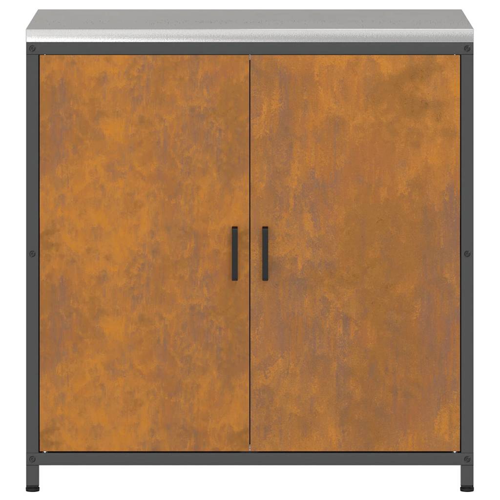 Kitchen Storage Cabinet with Shelf Rusty Weathering steel