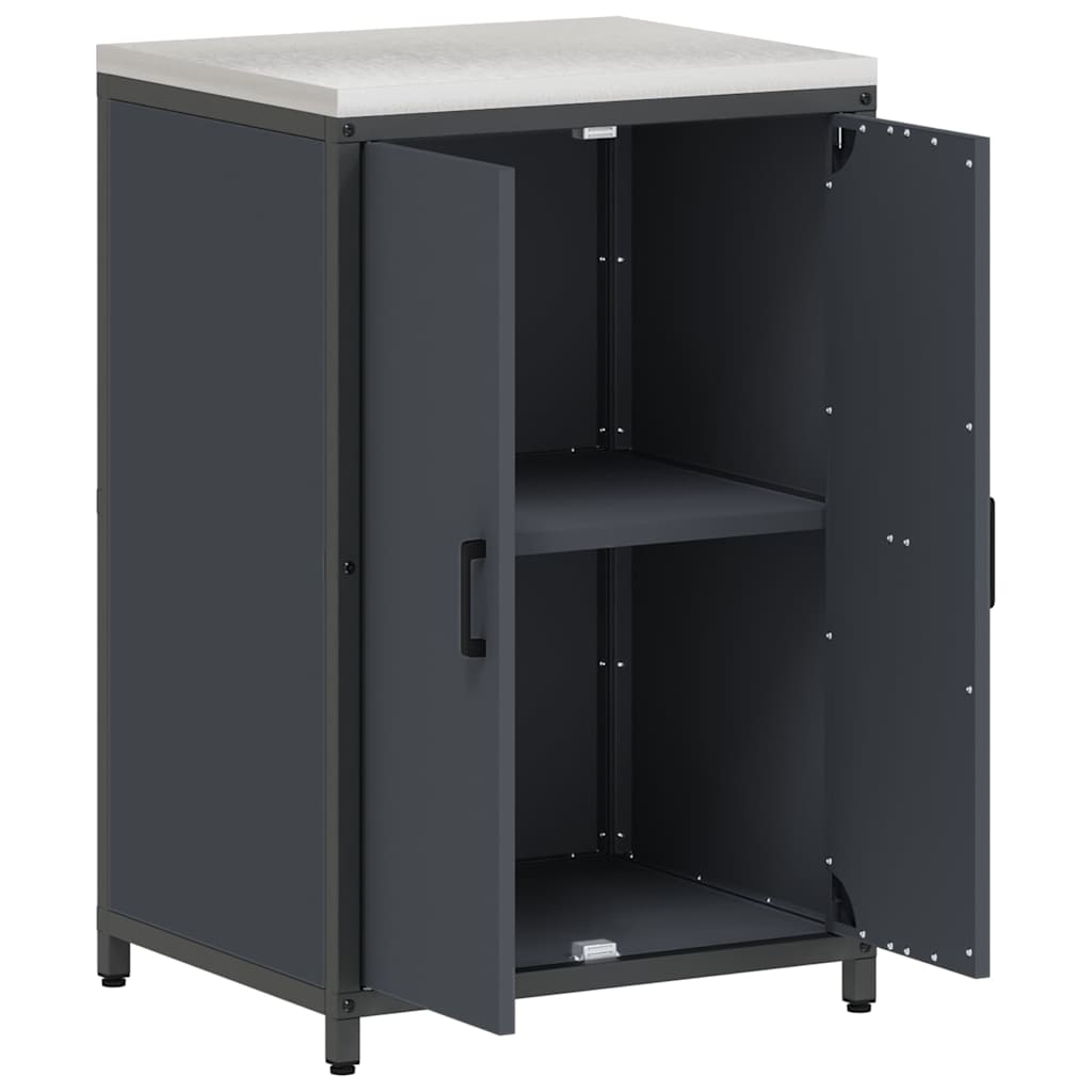 Kitchen Storage Cabinet with Shelf with Door Anthracite Steel
