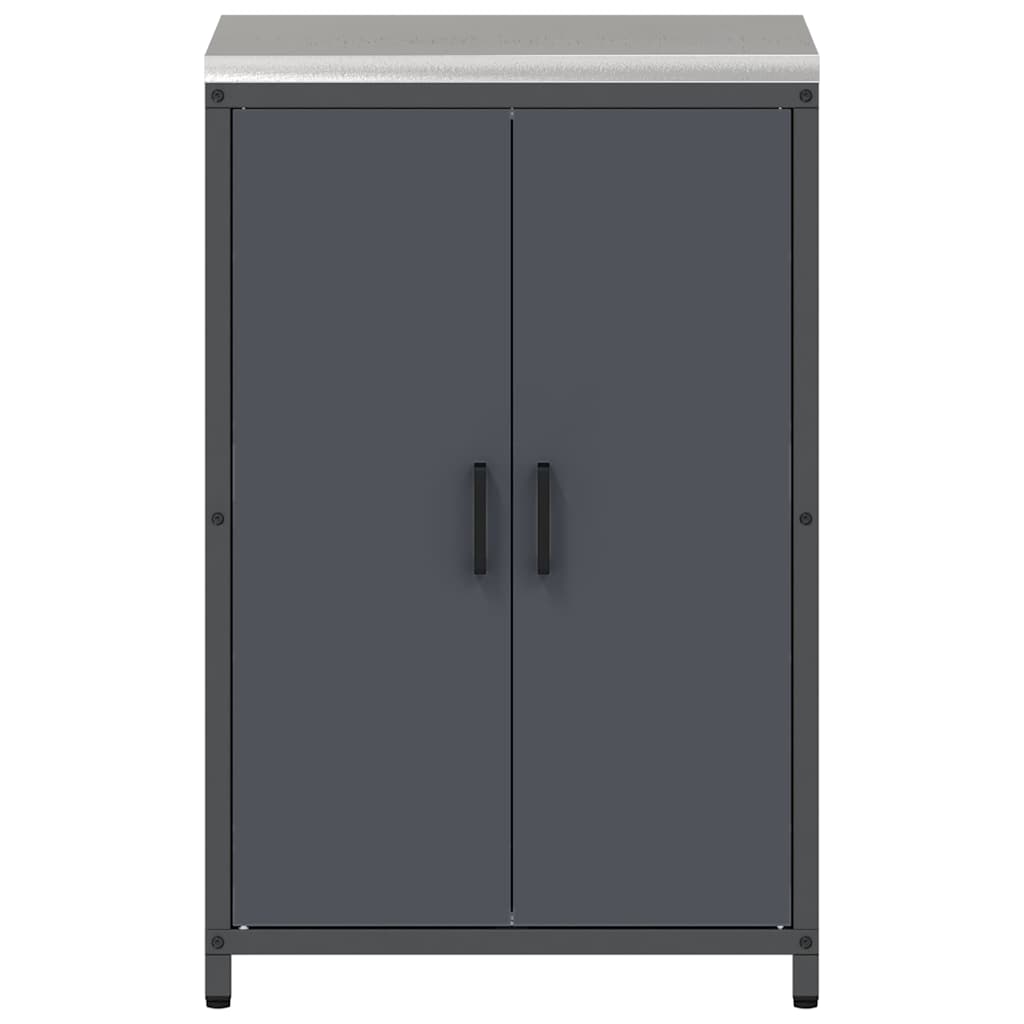 Kitchen Storage Cabinet with Shelf with Door Anthracite Steel