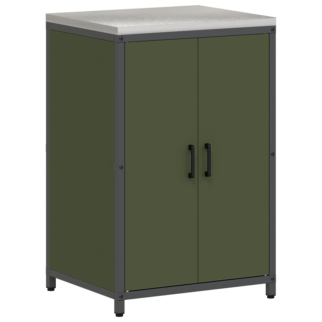 Kitchen Storage Cabinet with Shelf with Door Olive green Steel
