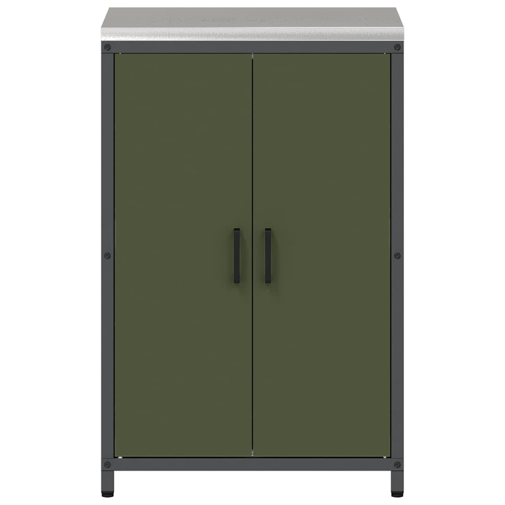Kitchen Storage Cabinet with Shelf with Door Olive green Steel