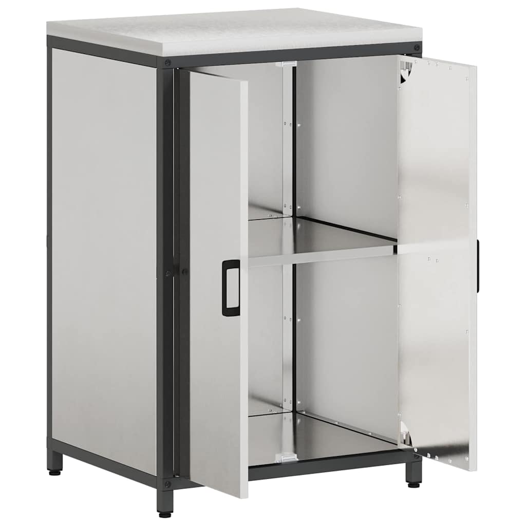 Kitchen Storage Cabinet with Shelf Silver Stainless steel
