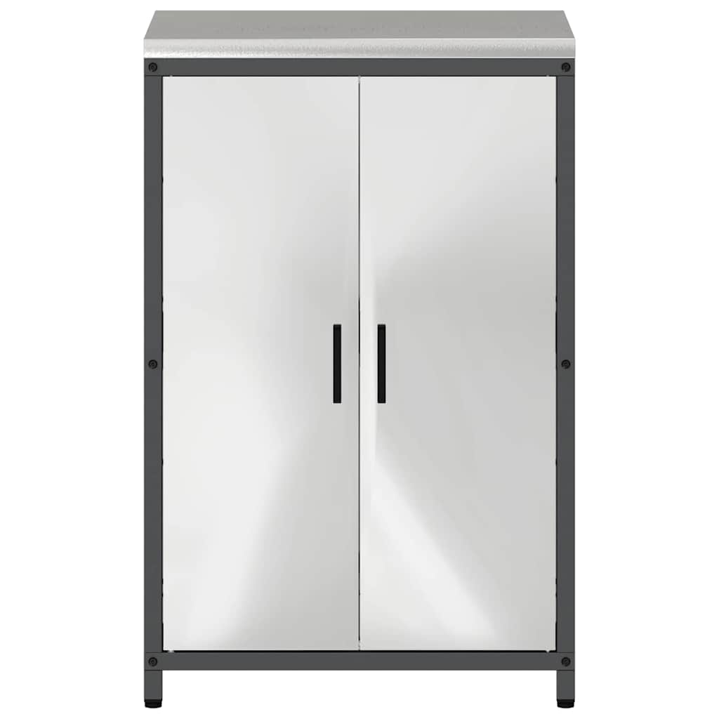 Kitchen Storage Cabinet with Shelf Silver Stainless steel