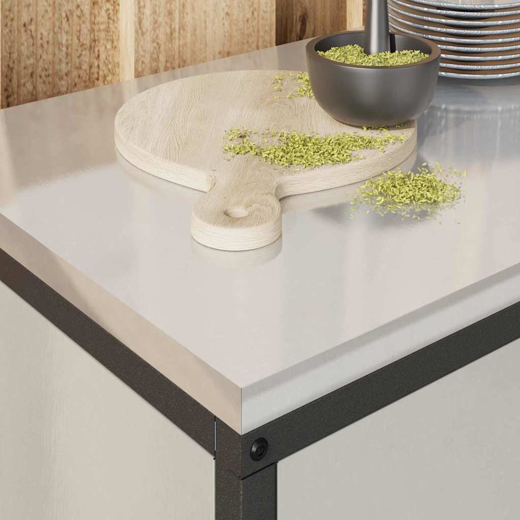 Kitchen Storage Cabinet with Shelf Silver Stainless steel