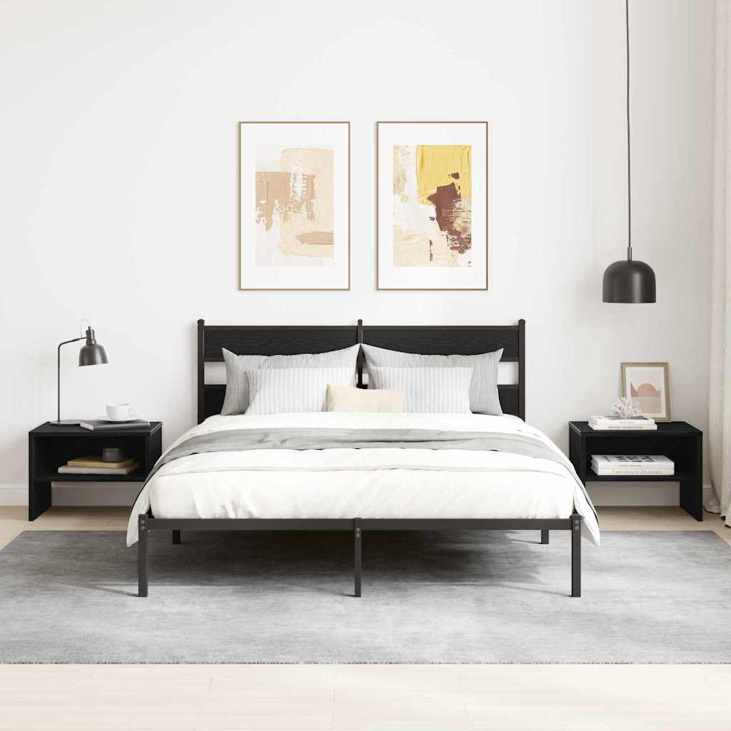 Bedside Cabinet 2 pcs Black oak 40 x 40 x 30 cm Engineered wood