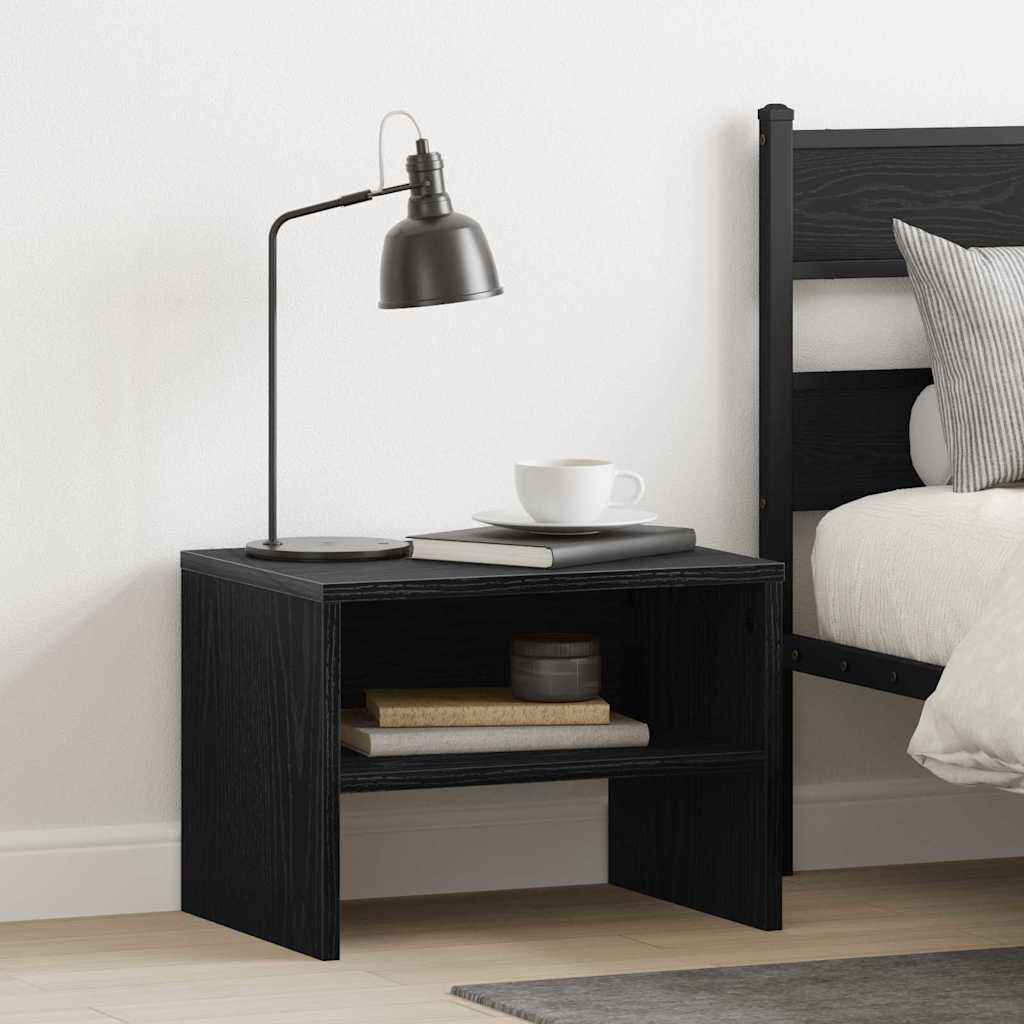 Bedside Cabinet 2 pcs Black oak 40 x 40 x 30 cm Engineered wood
