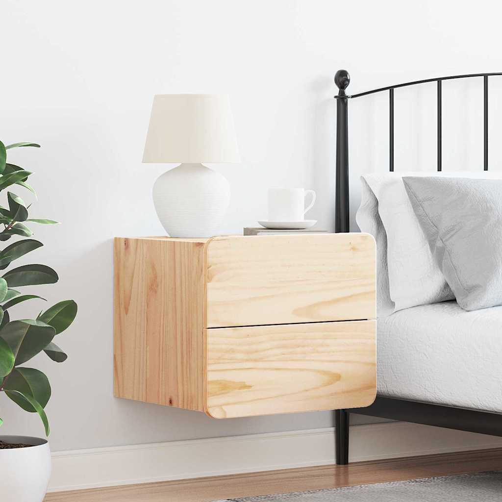 Bedside Table with Drawer Brown 39 x 34 x 33 cm Solid pine wood