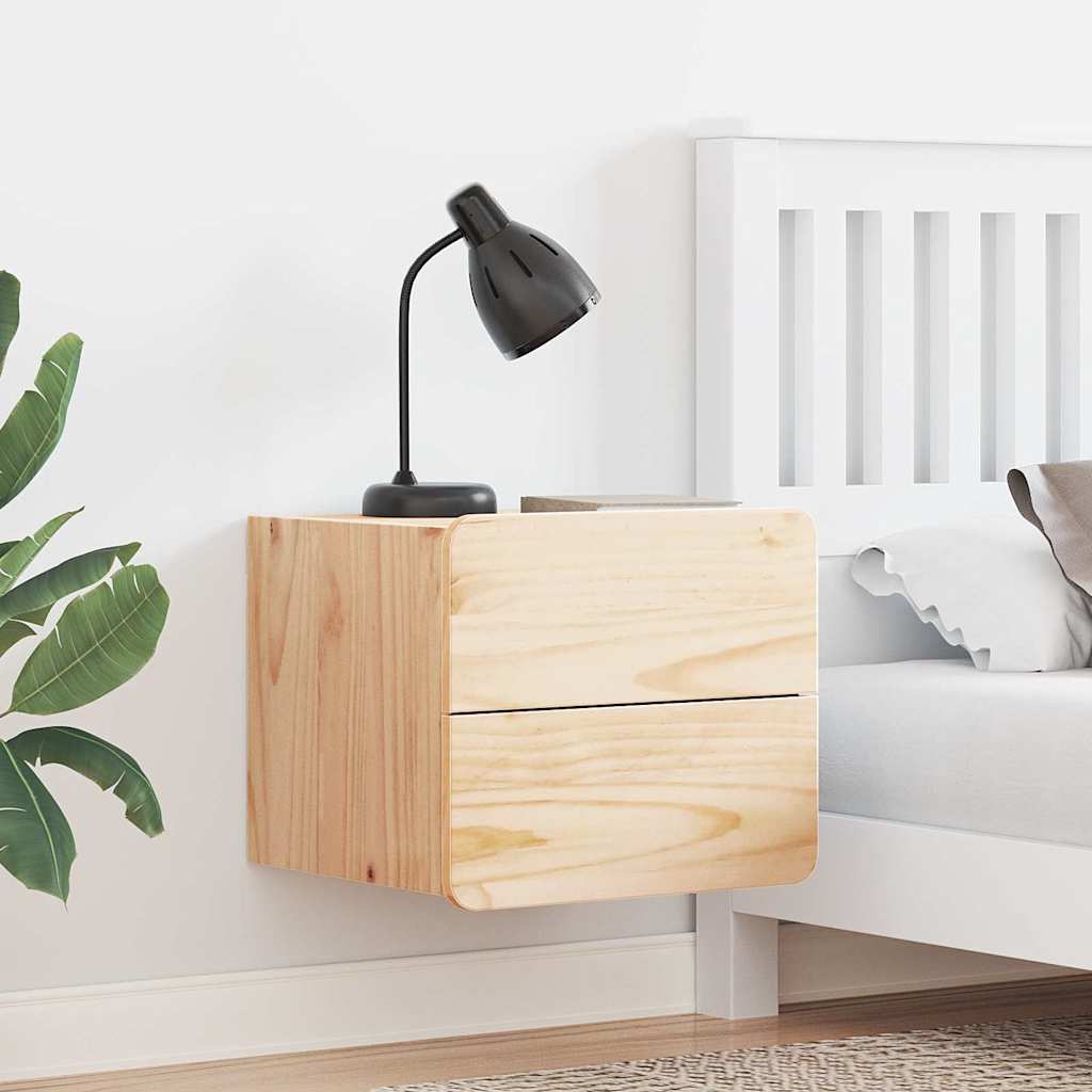 Bedside Table 2 pcs Brown 39 x 34 x 33 cm Solid pinewood