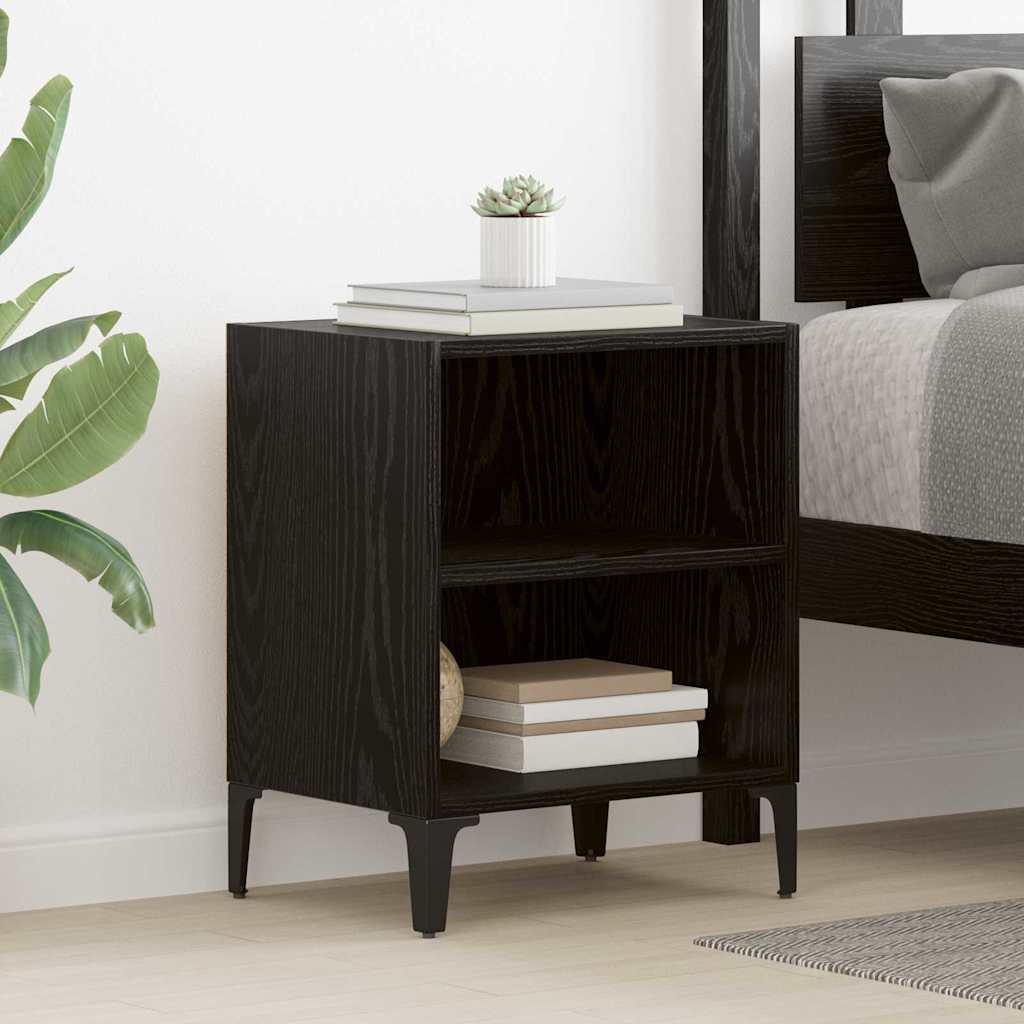 Bedside Cabinet 2 pcs Black oak 40 x 30 x 50 cm Engineered wood