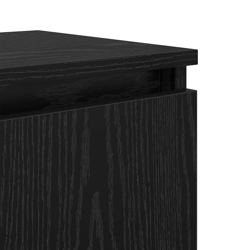 Bedside Cabinet Black oak 40 x 30 x 50 cm Engineered wood
