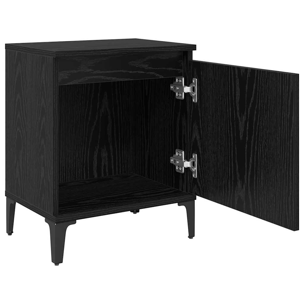 Bedside Cabinet Black oak 40 x 30 x 50 cm Engineered wood