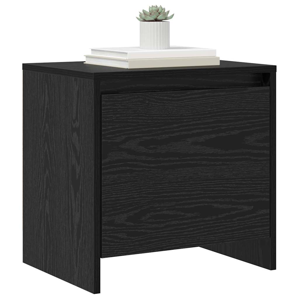Bedside Cabinet Black oak 45 x 34 x 44.5 cm Engineered wood