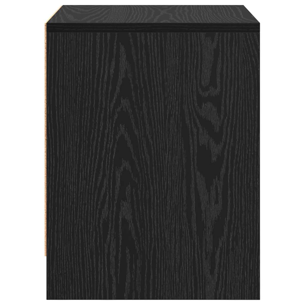 Bedside Cabinet Black oak 45 x 34 x 44.5 cm Engineered wood