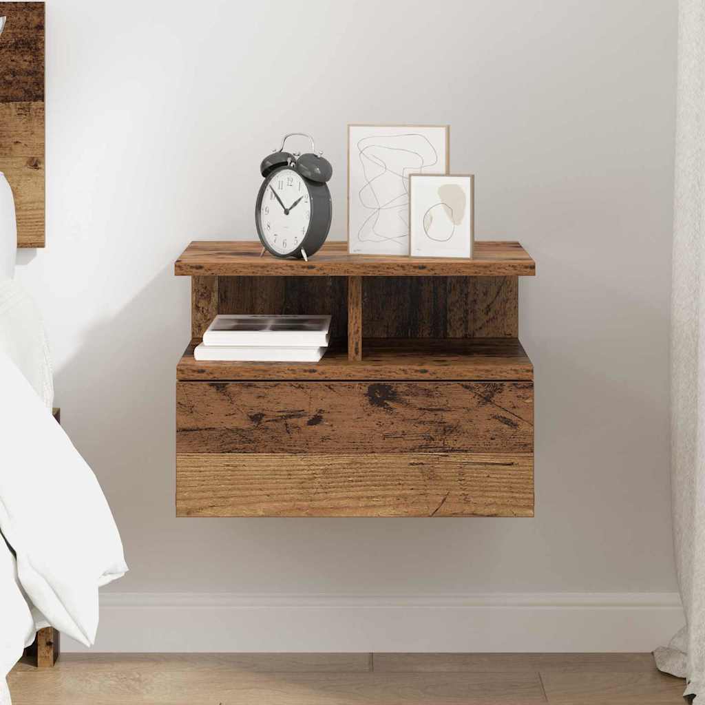 Floating Nightstand Old wood 40 x 31 x 27 cm Engineered wood