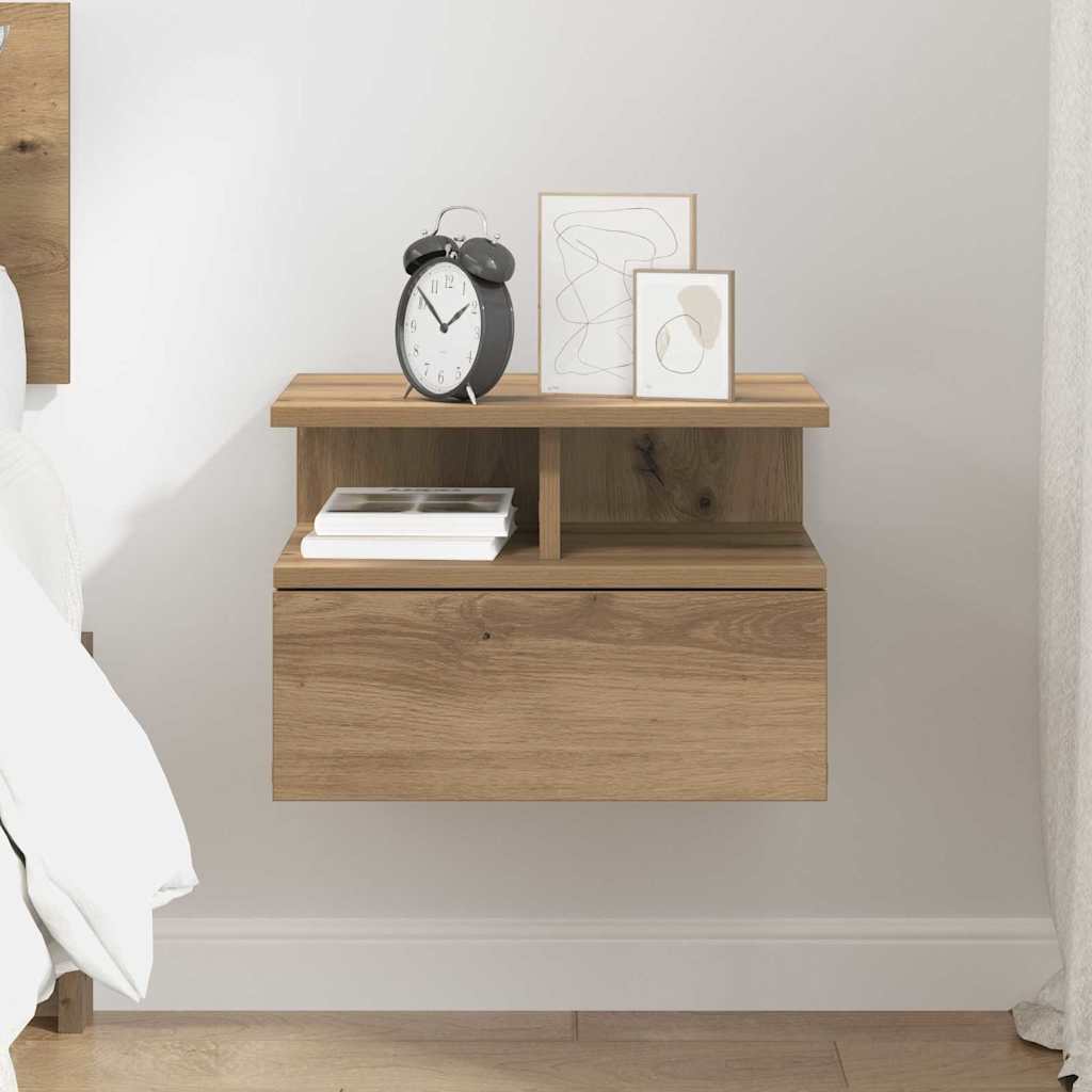 Floating Nightstand Artisan oak 40 x 31 x 27 cm Engineered wood