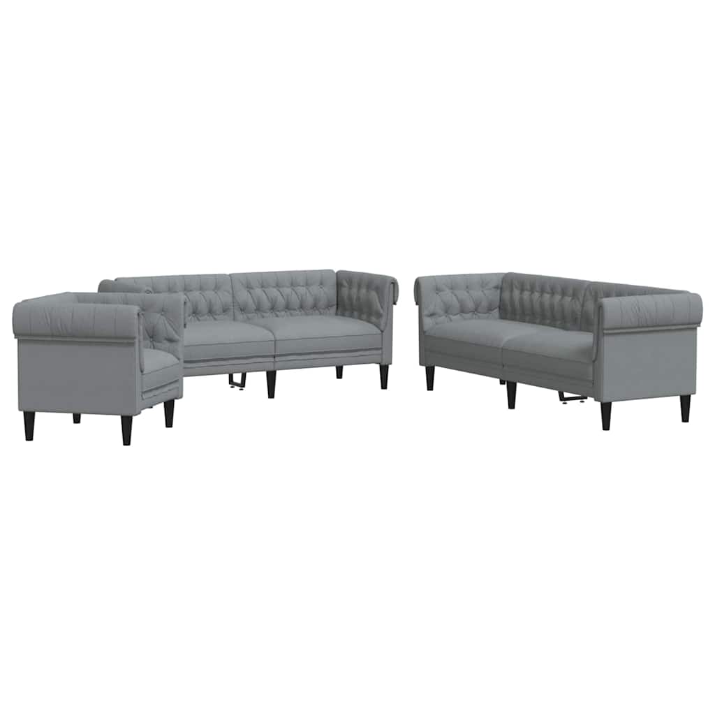 Sofa Set Light grey Fabric