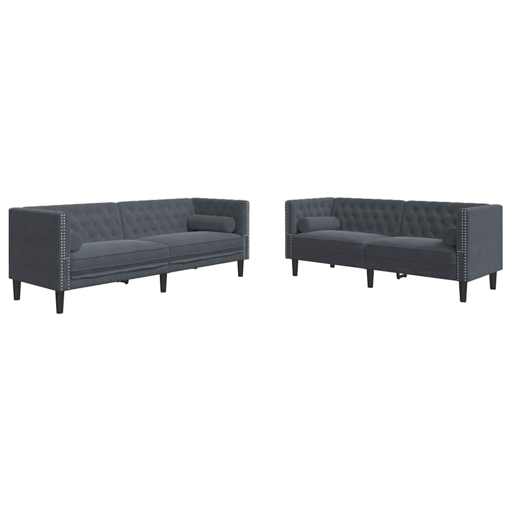 Sofa Set Dark grey Velvet