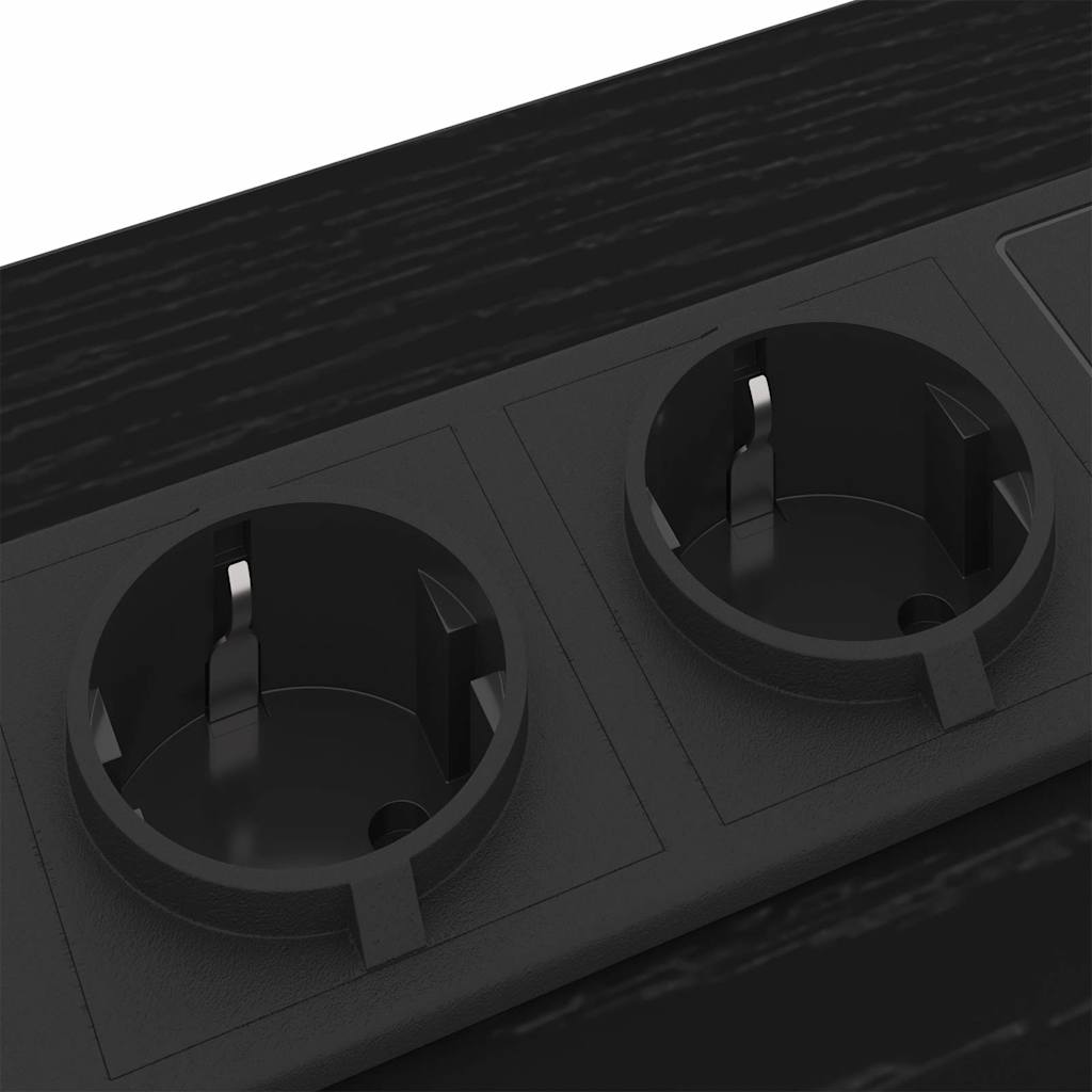 Bedside Table Black oak 30 x 48 x 61 cm Engineered wood