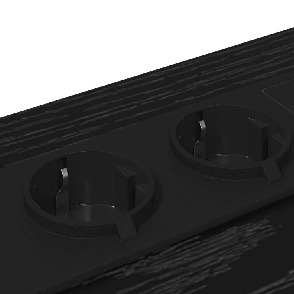 Bedside Cabinet with Charging Station 2 pcs Black oak