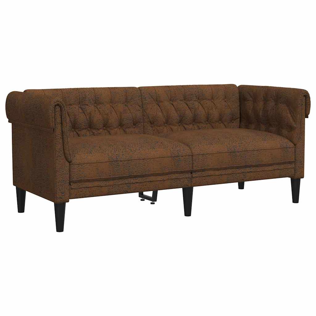 Chesterfield Sofa with Cushion Brown 182.5 x 74.5 x 74.5 cm