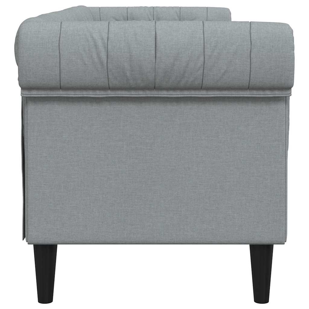Chesterfield Sofa Light grey 201.5 x 74.5 x 74.5 cm Fabric