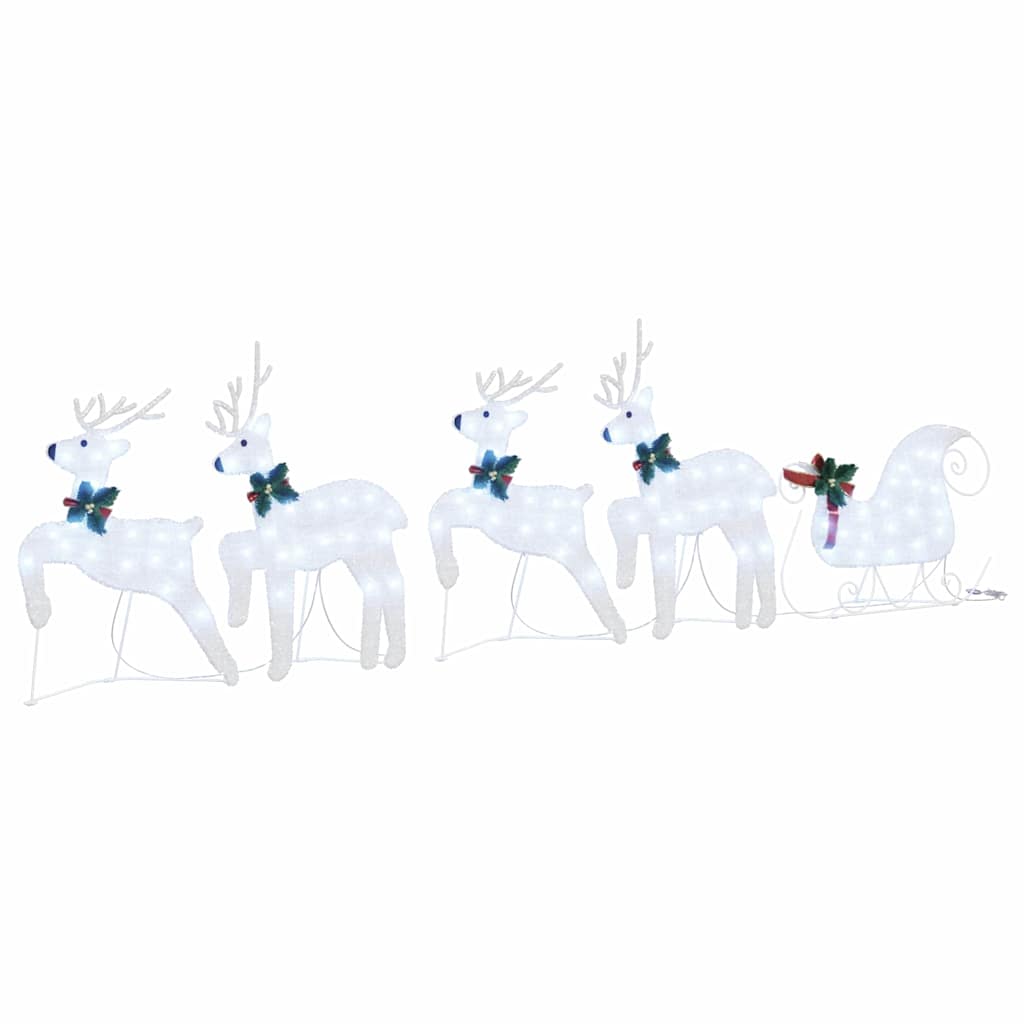 LED Reindeers 5 pcs Silver Fabric