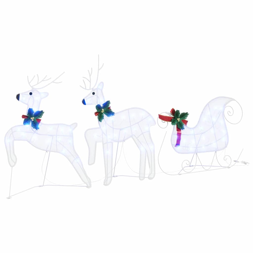 LED Reindeers 5 pcs White Fabric