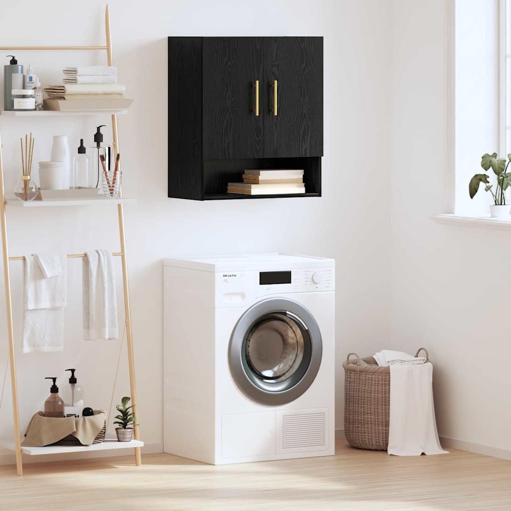 Wall Cabinet Black oak 60 x 31 x 70 cm Engineered wood