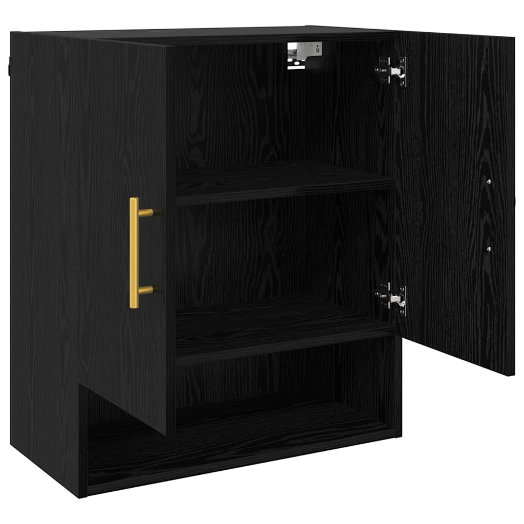 Wall Cabinet Black oak 60 x 31 x 70 cm Engineered wood