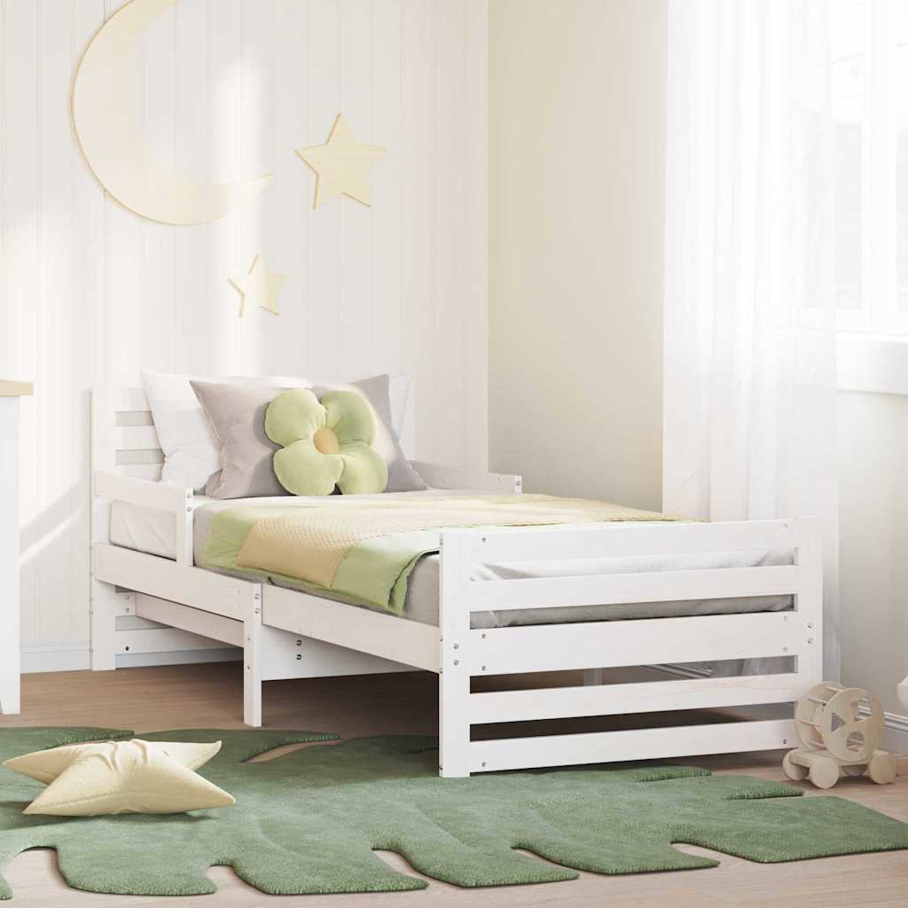 Extendable Bed Frame for Kids Other White 80 x 130 / 165 / 200 cm