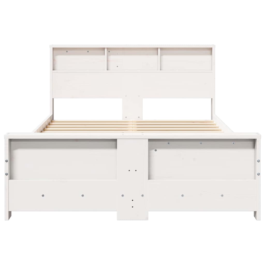 Bed Frame with Headboard White 120 x 190 cm Solid pine wood