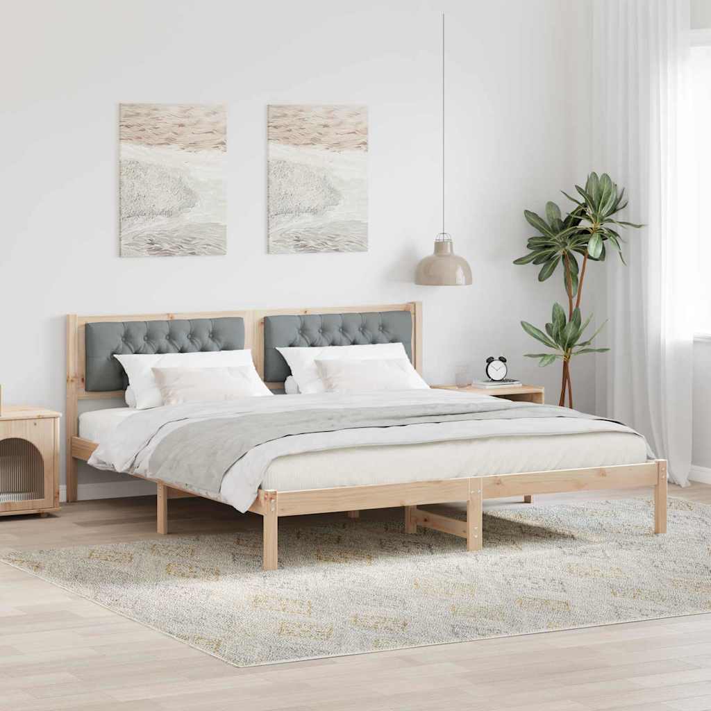 Bed Frame with Headboard Light Grey 160 x 200 cm Fabric