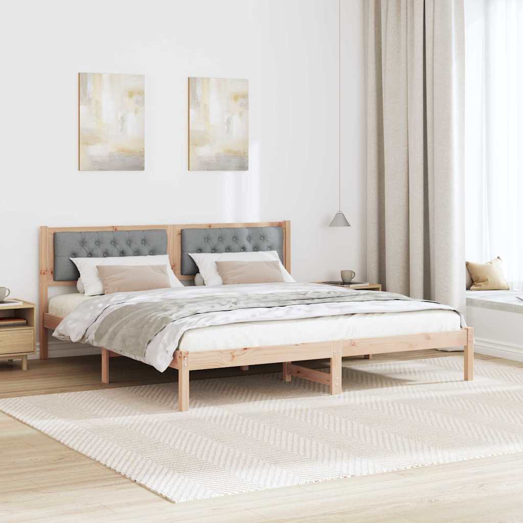 Bed Frame with Headboard Light Grey 160 x 200 cm Fabric