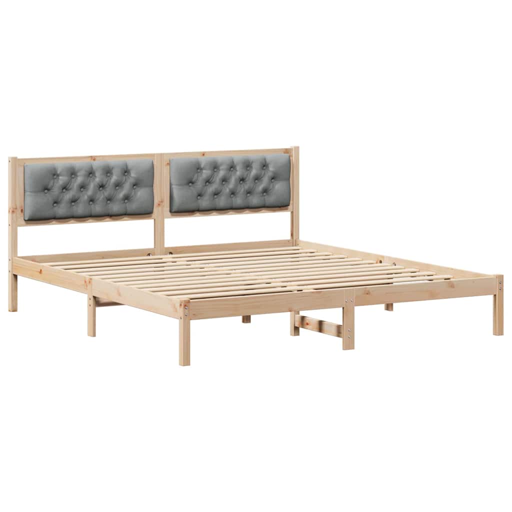 Bed Frame with Headboard Light Grey 160 x 200 cm Fabric