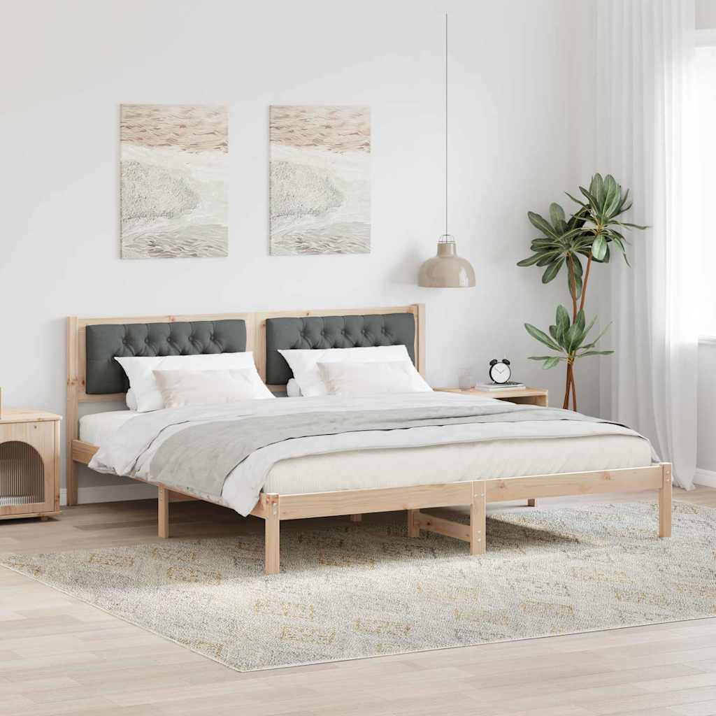 Bed Frame with Headboard Dark Grey 160 x 200 cm Fabric