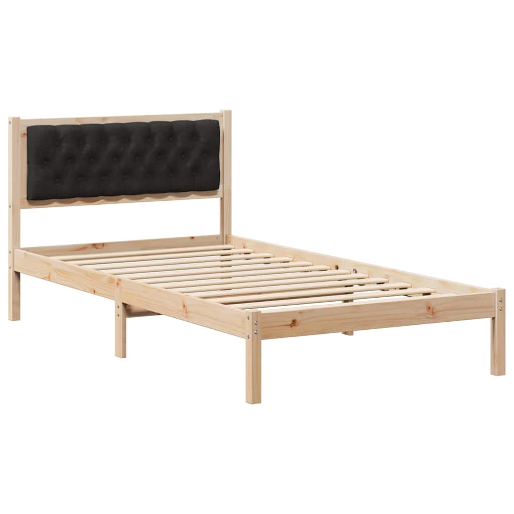 Bed Frame with Headboard Black 100 x 200 cm Fabric