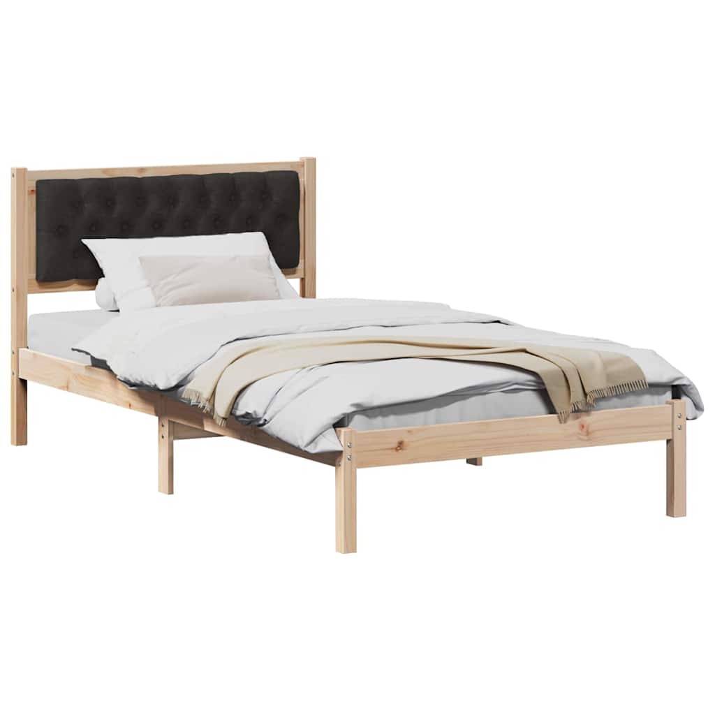 Bed Frame with Headboard Black 100 x 200 cm Fabric